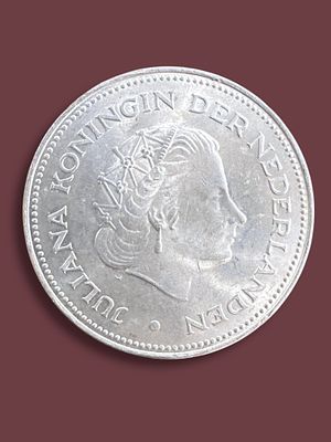 מטבע הולנדי ע"ס 10 גילדן 1970 עשוי כסף 720, הנפקה מיוחדת. משקל: 25 גרם.