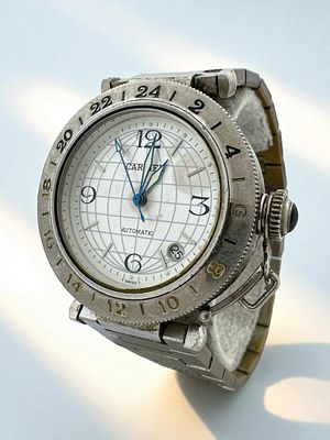 Cartier Pasha - שעון שווייצרי יוניסקס תוצרת קרטיה, דגם פאשה, מנגנון אוטומטי במצב עבודה תקין. 