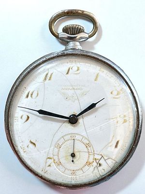 נדיר! - שעון כיס עתיק תוצרת מובאדו Movado Chronometre. מנגנון כרונומטר במצב עבודה תקין. 4.2