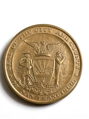 מדליית ברונזה אמריקאית 1973 גדולת מימדים - קטרים חשמלים. קוטר: 75 ס״מ.