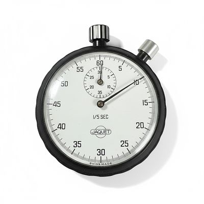 שעון עצר שווייצרי עתיק תוצרת Jaquet (חברת שעוני היוקרה Jaquet-Droz). מנגנון מכני במצב עבודה.
. קו 