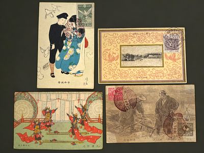 4 גלויות יפן עתיקות