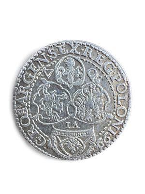 מטבע כסף פולני שנת 1599, זיגמונד ה3. מצב טוב מאוד, מטבע לדירוג. משקל: 4.56 גרם.