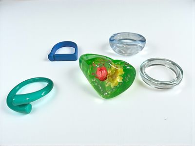 לוט טבעות אופנה רטרו.