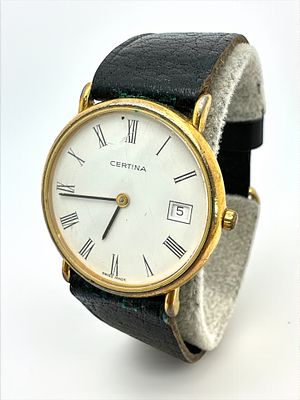 שעון שווייצרי יוניסקס תוצרת סרטינה Certina. מנגנון קוורץ, לא נבדק עם סוללה. קוטר: 32 מ"מ.