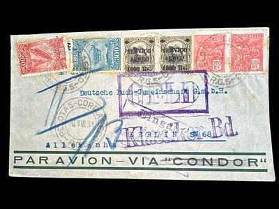 מעטפה משנת 1931 עם בולי צפלין.