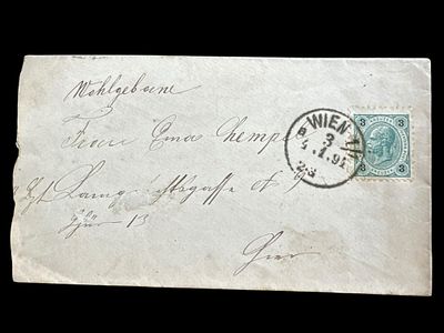 מעטפה אוסטרית שנשלחה בדואר 1897.
