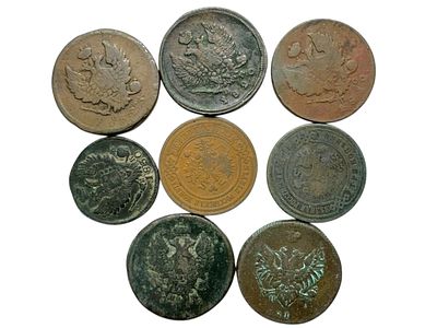 8 מטבעות רוסיה הצארית מהמאה ה19.