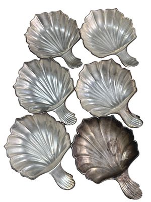 סט של 6 כלי הגשה צרפתים עתיקים מצופים כסף תוצרת Christofle. חתומים. בודד 15x11.5 
115 גרם