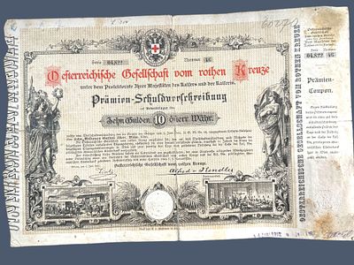 שטר חוב היסטורי, הצלב האדום 1912.