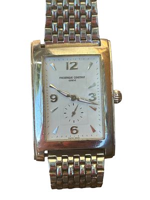 שעון פלדה שווייצרי לגבר תוצרת Frederique Constant. מנגנון קוורץ במצב עבודה תקין (יש להחליף 
