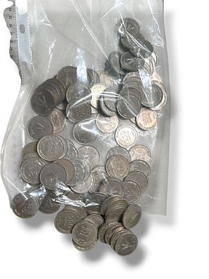 100 מטבעות ישראל ע"ס 250 פרוטה כ"א.