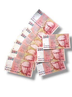 10 שטרות ישראל ע"ס 200 שקלים חדשים, זלמן שז"ר.