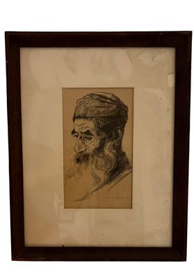 הרמן שטרוק - דמות יהודי, ליטוגרפיה עתיק מספר 11 מתוך 30 עותקים. חתומה וממוסגרת.