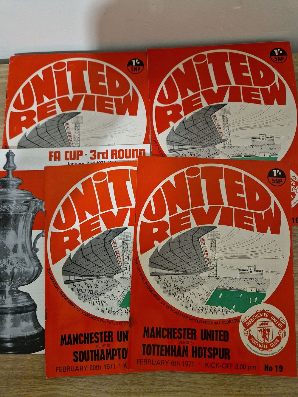 Lot 155: vintage man united football programs
