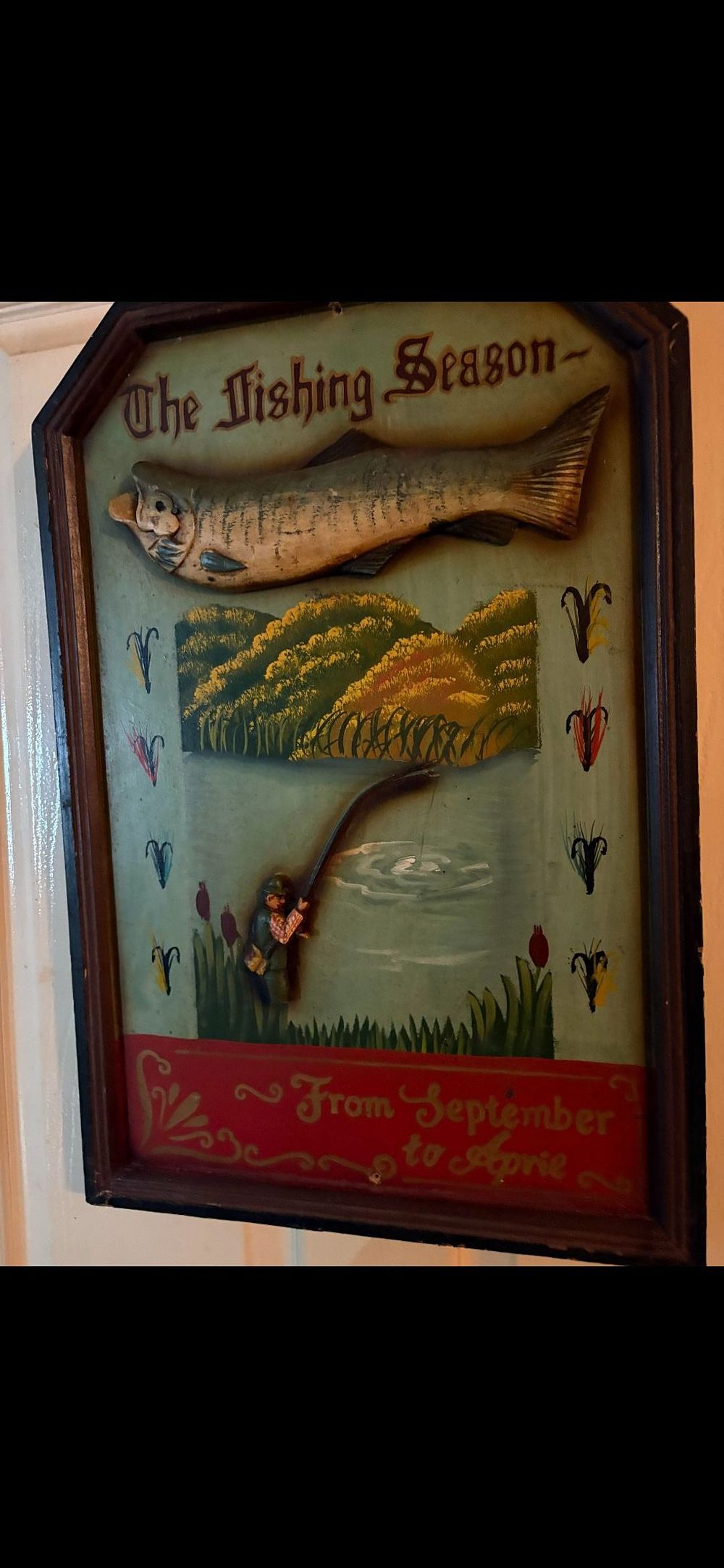 Lot 203: vintage style fishing picture