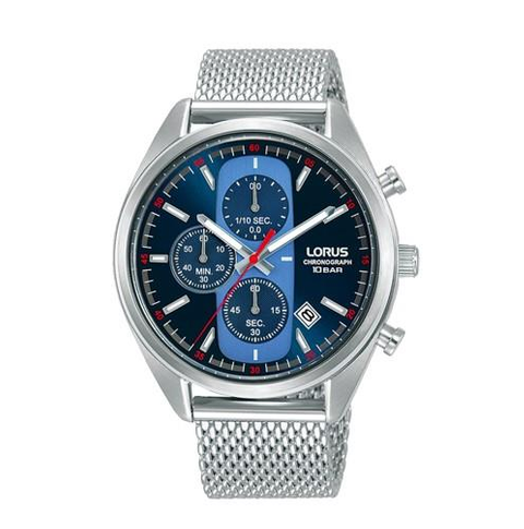 Lot 168: Lorus Men's Stainless Steel Mesh Bracelet Chronograph Watch...