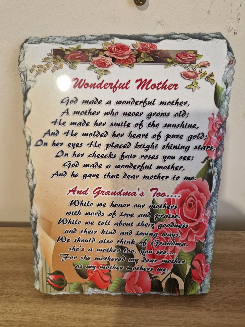 Lot 211: Mum slate sign
