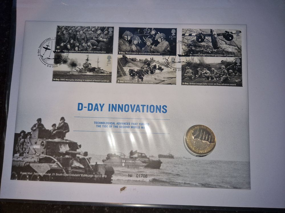 Lot 262: D day innovation first day cover and coin