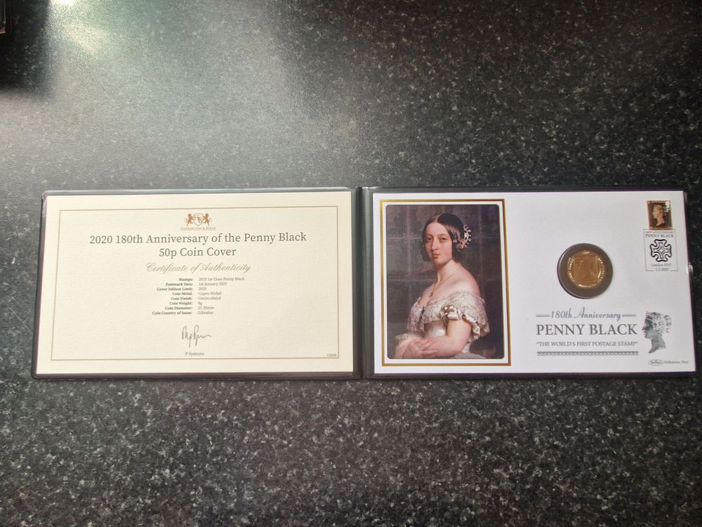 Lot 276: 50th anniversary 50p penny black first day cover