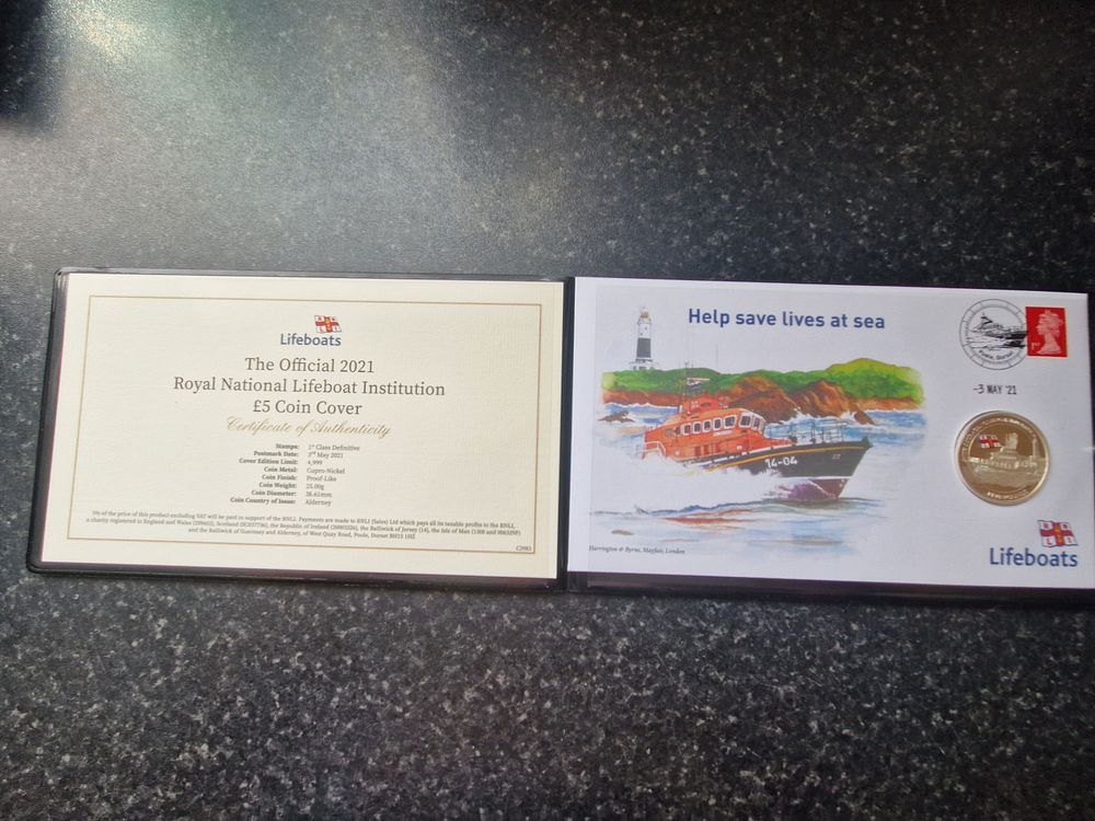 Lot 277: 2021 lifeboat £5 coin first day cover