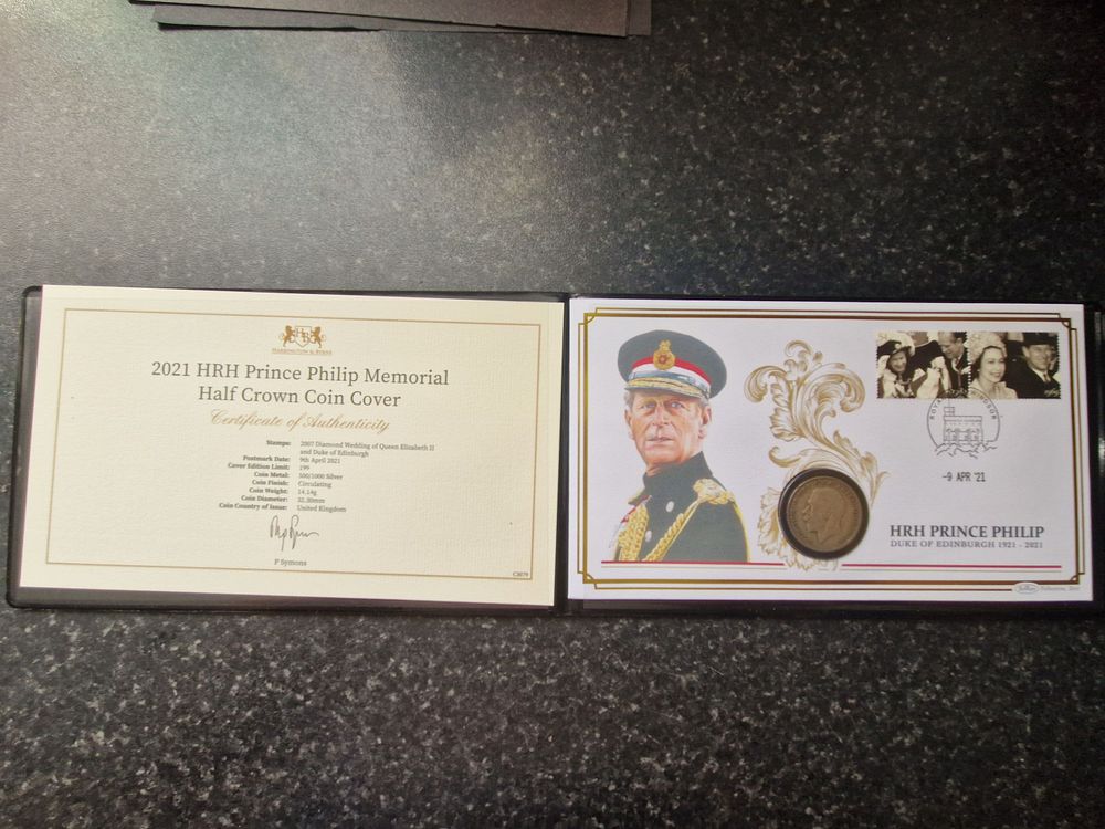 Lot 280: prince Philip first day cover and crown