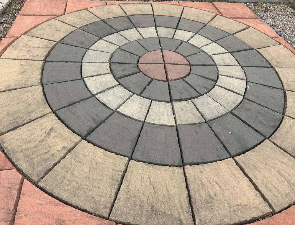 Lot 208: Bullseye themed garden stones