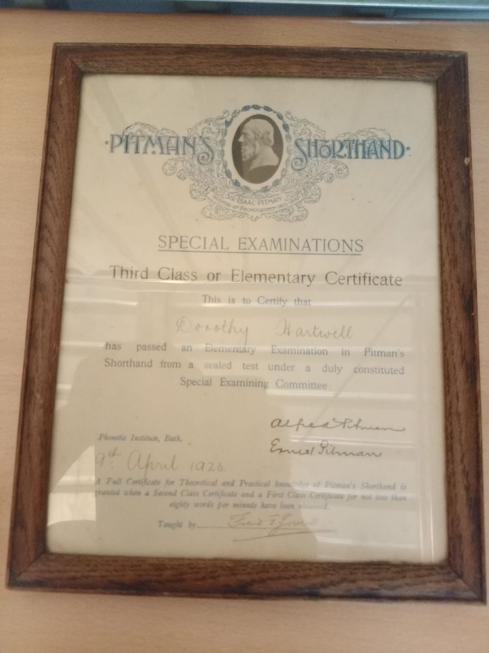 Lot 159: Pitman's vintage certificate