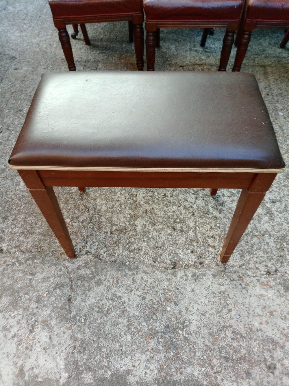 Lot 201: Leather seat foot stool