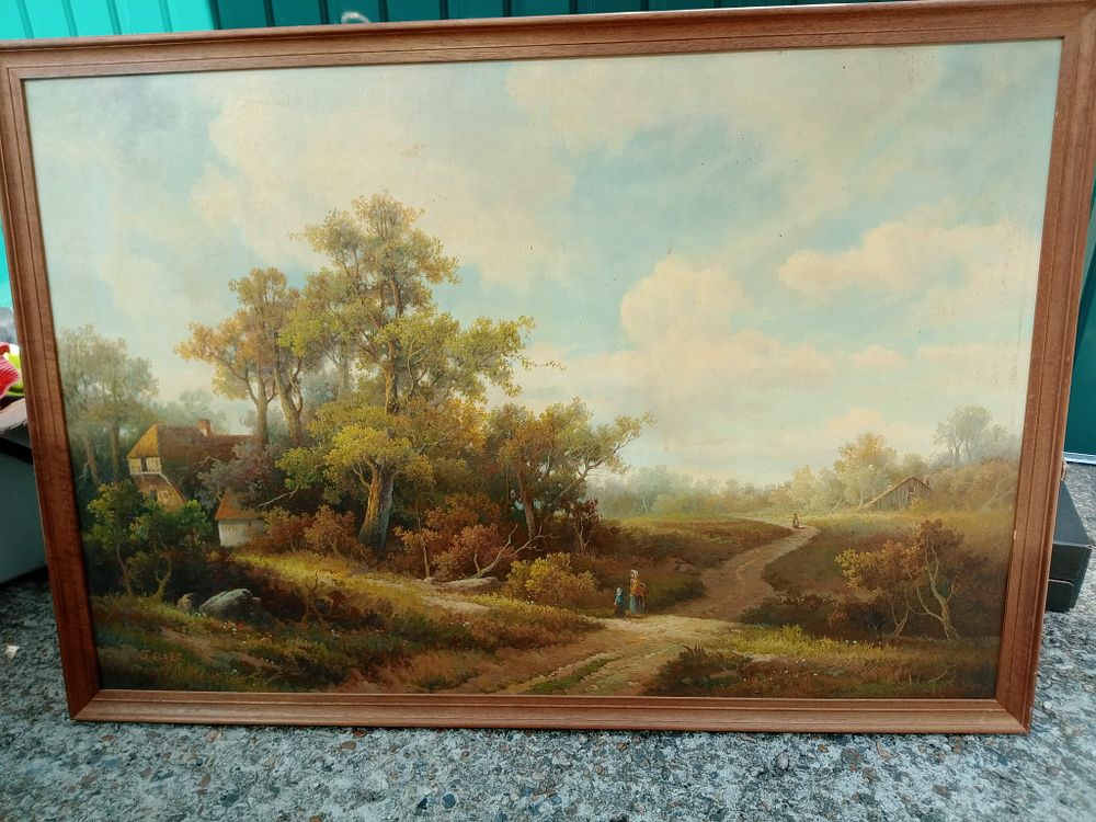 Lot 203: Large vintage painting