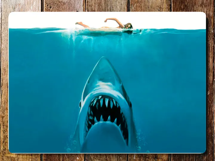 Lot 208: Jaws tin sign