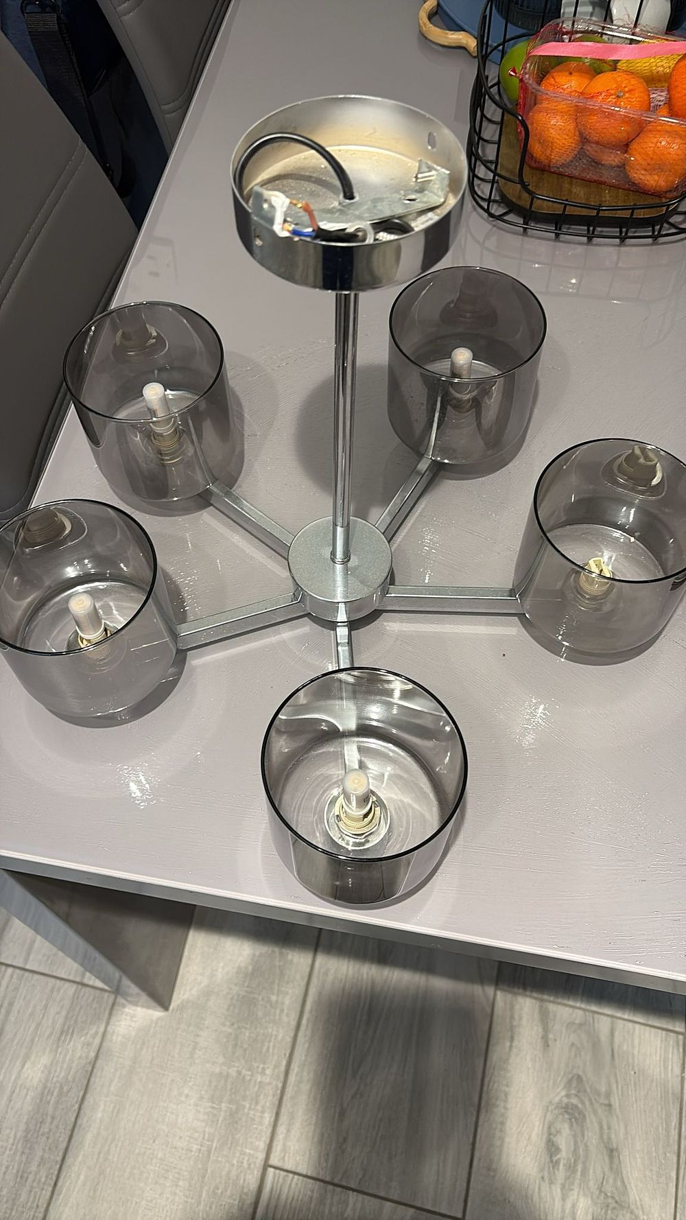 Lot 271: fashion ceiling light chrome effect