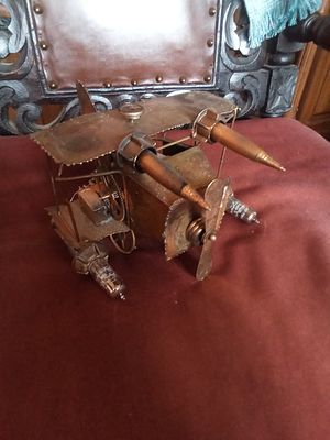 East Sussex. Steam punk scratch built vintage plane. Wind propeller for music box.