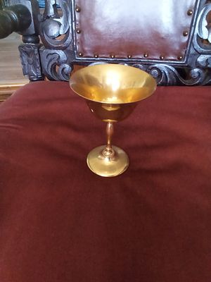 * East Sussex. Brass goblet made in india 14 cm H.