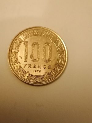 East Sussex. 1975 Republic of Gabon France 100 francs.