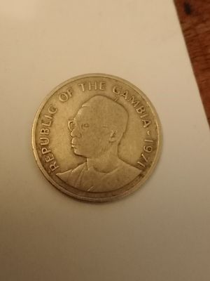 East Sussex. 1971 Gambia 25 Bututs coin west Africa.