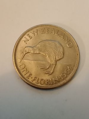 East Sussex. 1964 one florin coin new zealand