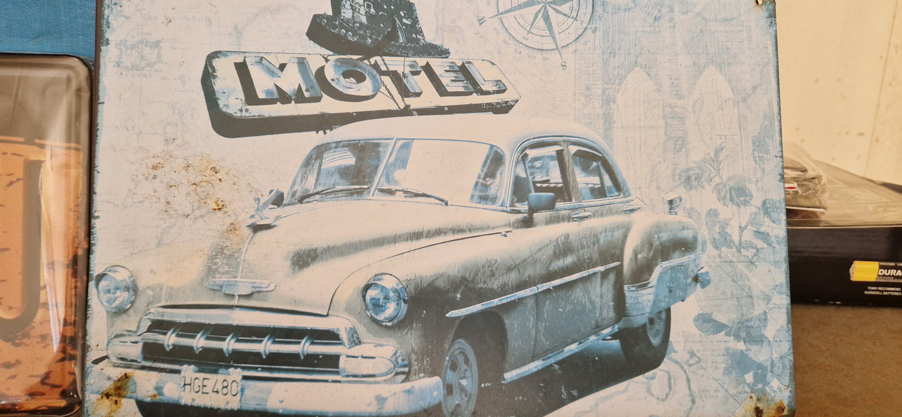 Retro tin sign