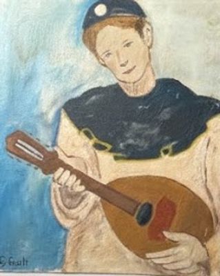 Dipinto a olio su tela che ritrae un giovane musicista, firmato cm 50x60. La tecnica pittorica 