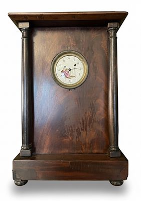 Orologio "Miniatura" a Portale in Noce – Movimento a Verga – Epoca Impero (Napoleone I) cm 27x14. 