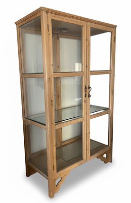 Grande Vetrina Espositiva Artigianale a "Doppio Fronte" – Struttura in Legno Chiaro cm 200x230. M 