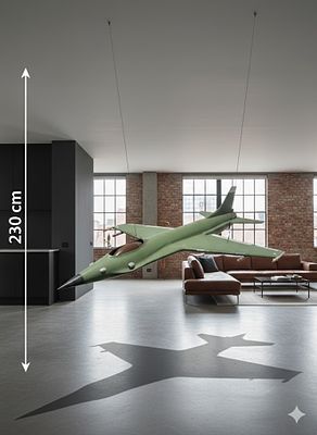 Modello d'Aereo Militare da Collezione in Metallo – Pezzo d'Esposizione Grande Formato (190 cm). 