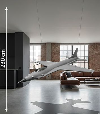 Modello d’Aereo Militare da Collezione in Metallo – Pezzo d'Esposizione Monumentale (230 cm). Str 