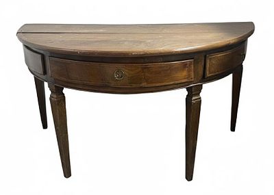 Antica Consolle a Mezzaluna in Legno Massello – Linee Pulite e Raffinate. Affascinante consolle 