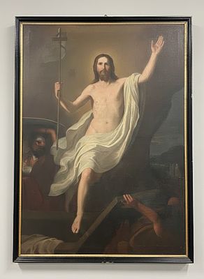 La Risurrezione di Cristo – Olio su Tela (170x135 cm / 190x145 cm con cornice. Gemini ha detto 