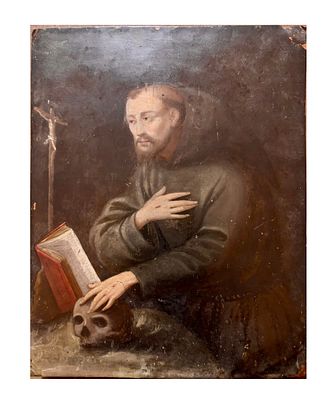 Antico Dipinto olio su rame Ambito della Scuola Bolognese, XVIII secolo
Olio su rame (ramino) 