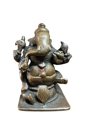 Antica Statua Ganesha in bronzo bruno cm 6x3,5x3,3 divinit&agrave; induista 
Ganesha bronzo divinit&agrave; 