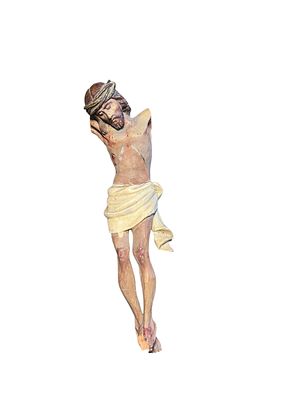 Scultura Cristo in legno intagliato e policromo cm 21 arte sacra antica
Descrizione:
Cristo 