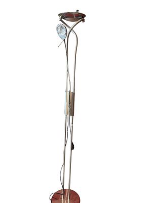 Lampada da terra torchiere in metallo con finitura satinata e luce da lettura. Lampada da terra 