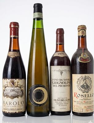 Un Assortimento di Quattro Vini d'Epoca del Piemonte, 1967-1979. Una collezione di quattro 